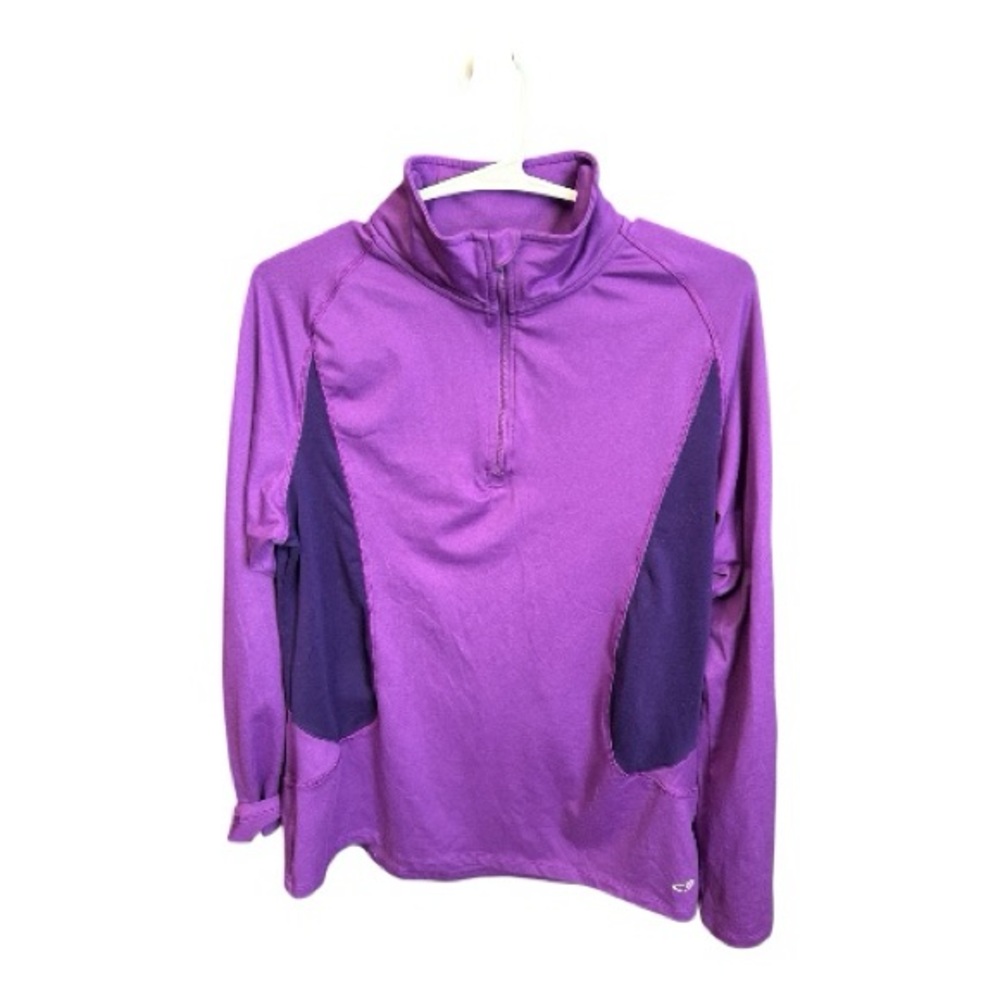 Champion Women's Purple Quarter-Zip Athletic Top Size Large EUC Gym Ready - Picture 2 of 6